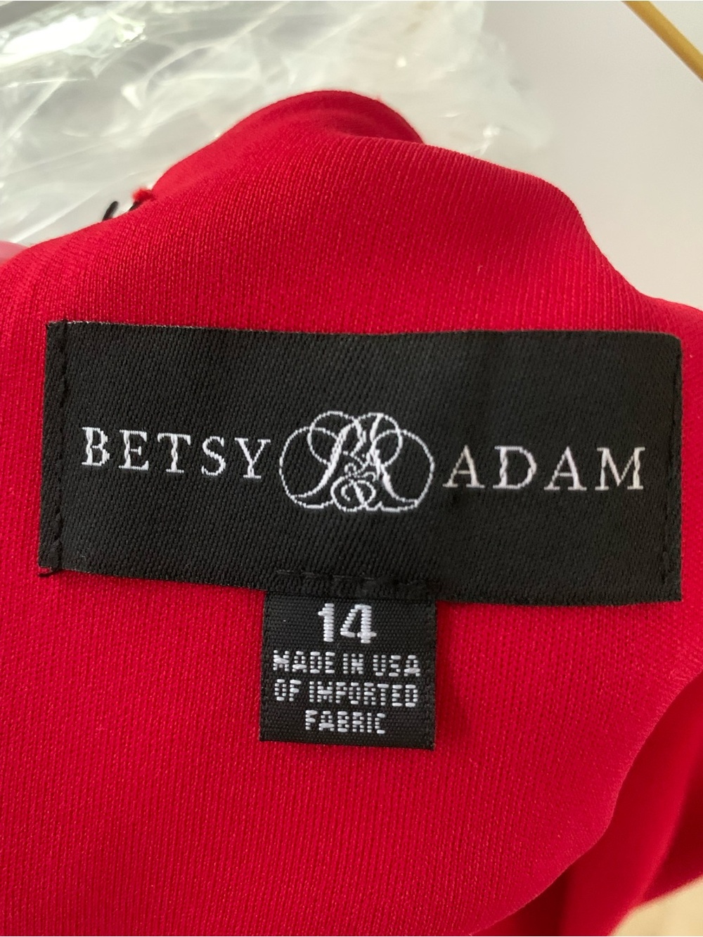 Betsy & Adam Red High-Low Ruffle Evening Gown - Picture 3 of 3